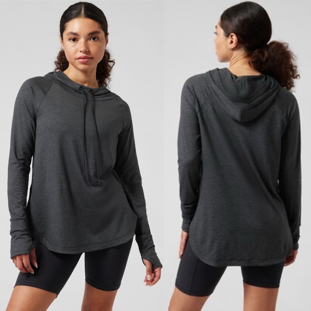 Athleta Uptempo Hoodie Sweatshirt Grey Size‎ Small 2022 Athletic Pullover Top S